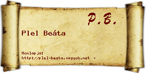 Plel Beáta névjegykártya